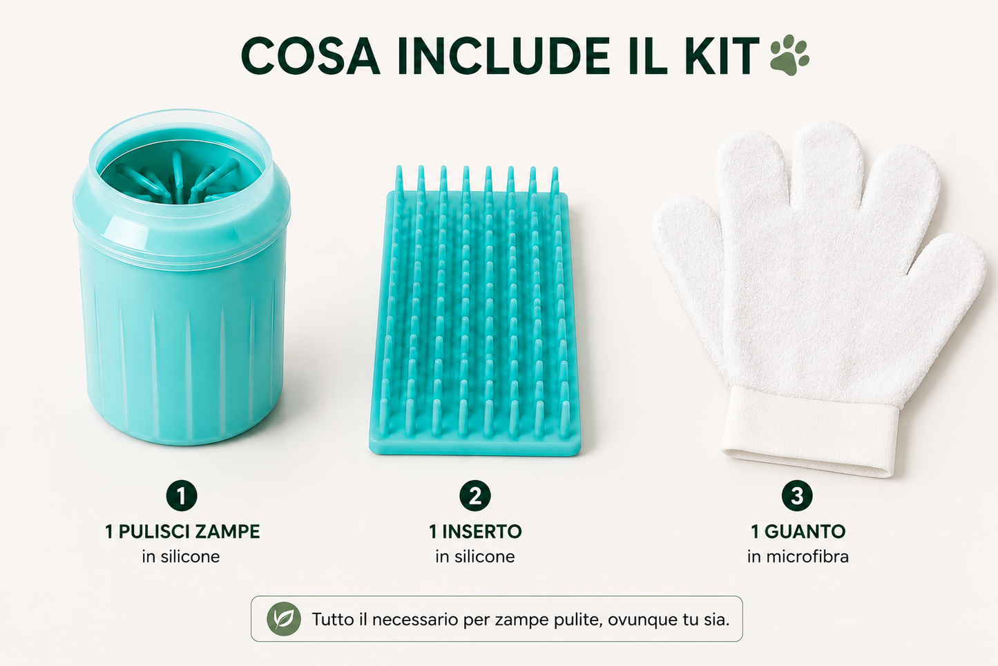 PawFRESH™ | Kit Pulisci Zampe Delicato per Cani, Gatti e Conigli